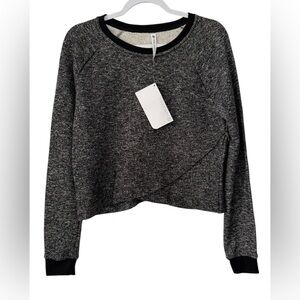 NWT Fabletics Keeva women’s Large long sleeve Heather black pullover sweatshirt